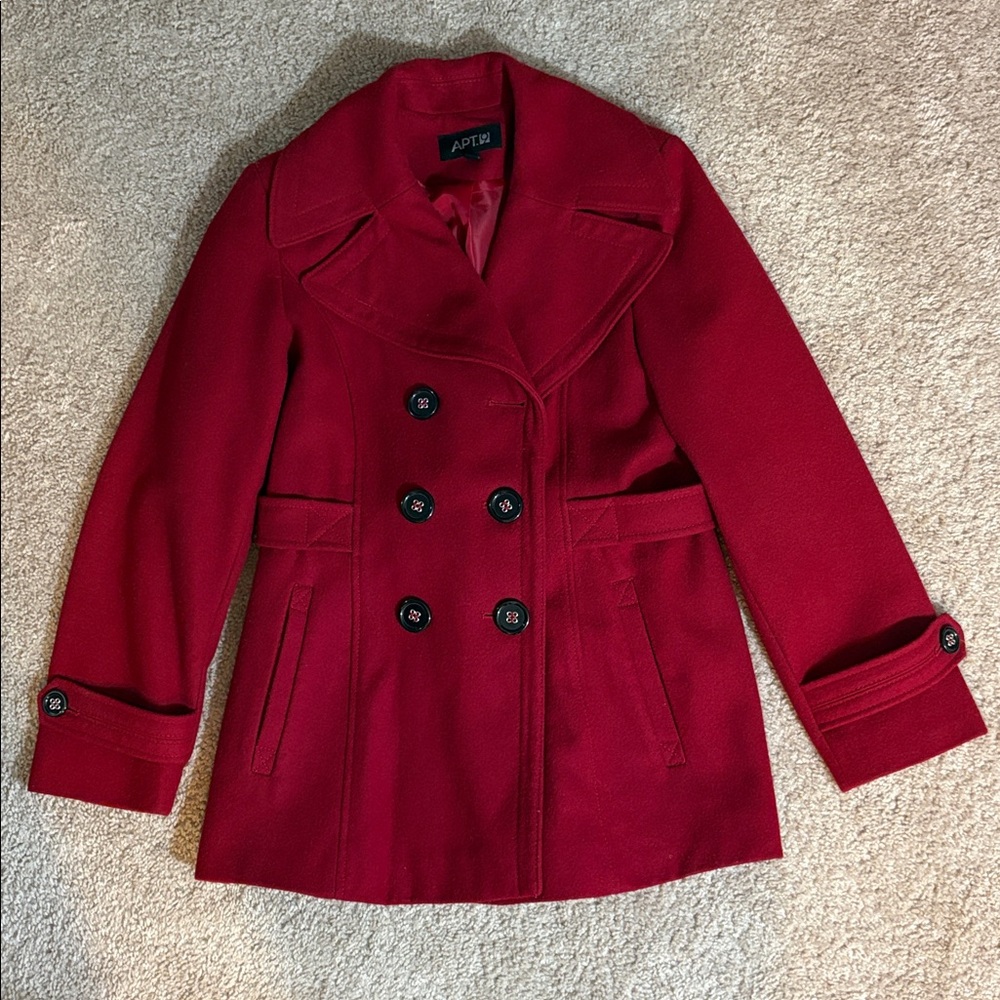 Apt. 9 Bold Red Double-Breasted Coat
